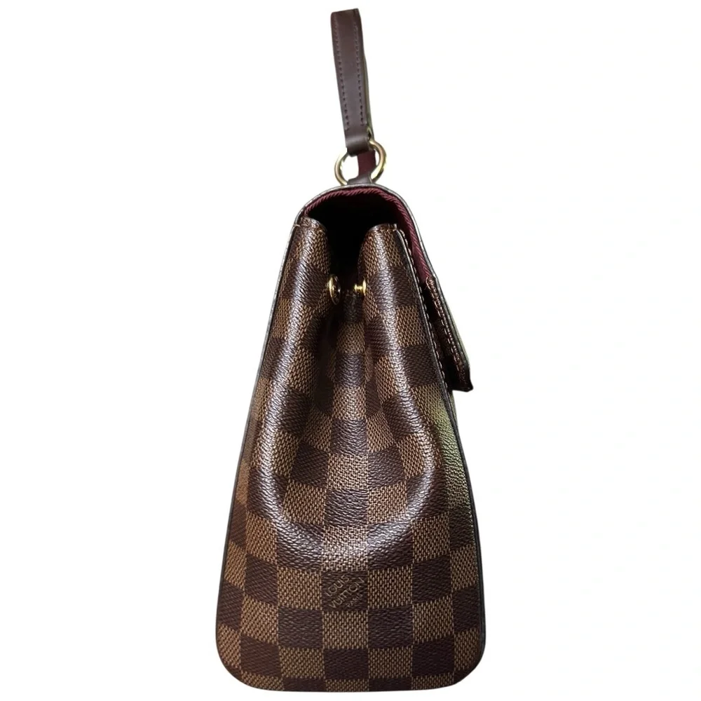Damier Ebene Bond Street Burgundy Stripe Satchel Handbag Crossbody Strap
